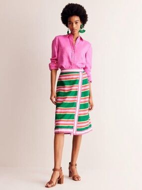 Boden Linen Border Wrap Skirt- NWT Sz 4